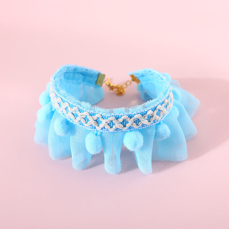 Lace Princess Pet Adjustable Collar Collar Cat Dog Photo Accessories Foreign Trade Asian Chinese Style Necklace