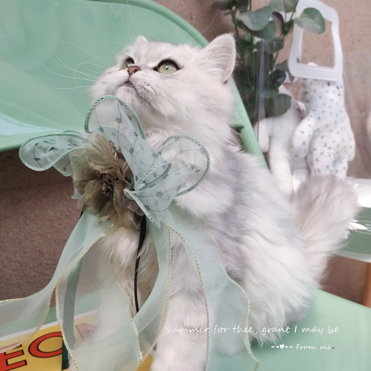 Pet Accessories Cats Dogs Big Bow Puppets Cat Bib Fairy Saliva Towel Collar Bow Tie Adjustable