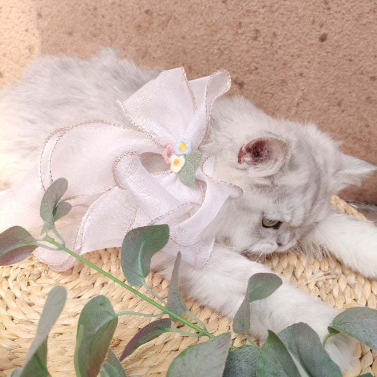 Pet Accessories Cats Dogs Big Bow Puppets Cat Bib Fairy Saliva Towel Collar Bow Tie Adjustable