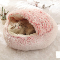 Plush Round Winter Pet Bed