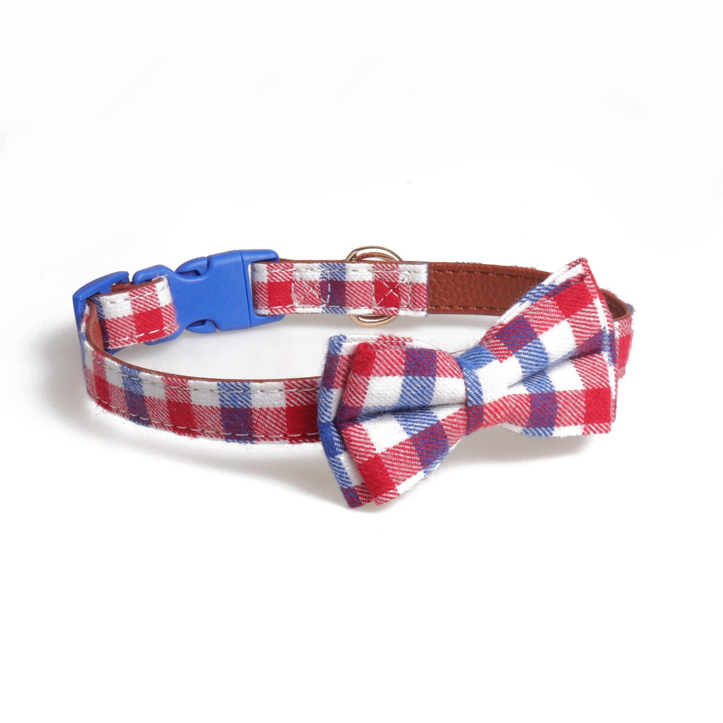 Ondaum British Plaid Bow Dog Collar – Classic, Comfortable, and Stylish