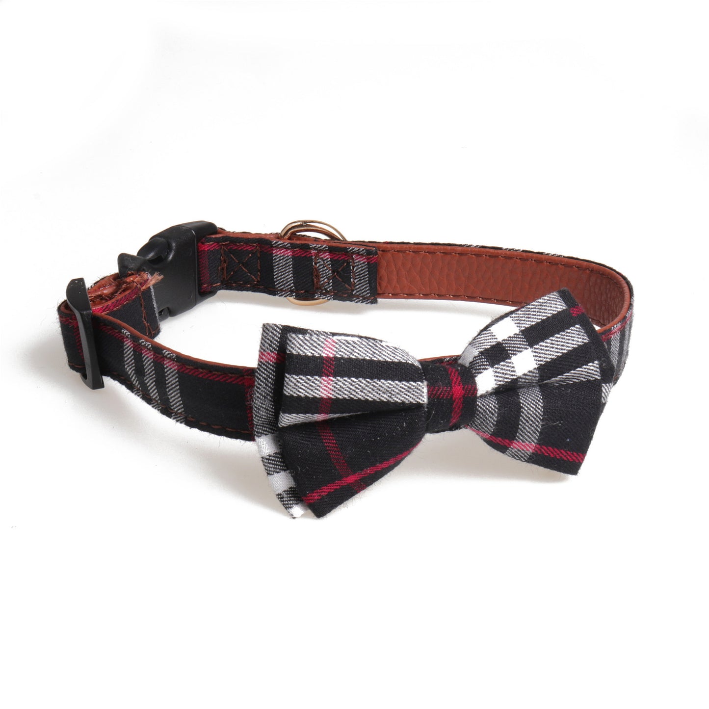 Ondaum British Plaid Bow Dog Collar – Classic, Comfortable, and Stylish