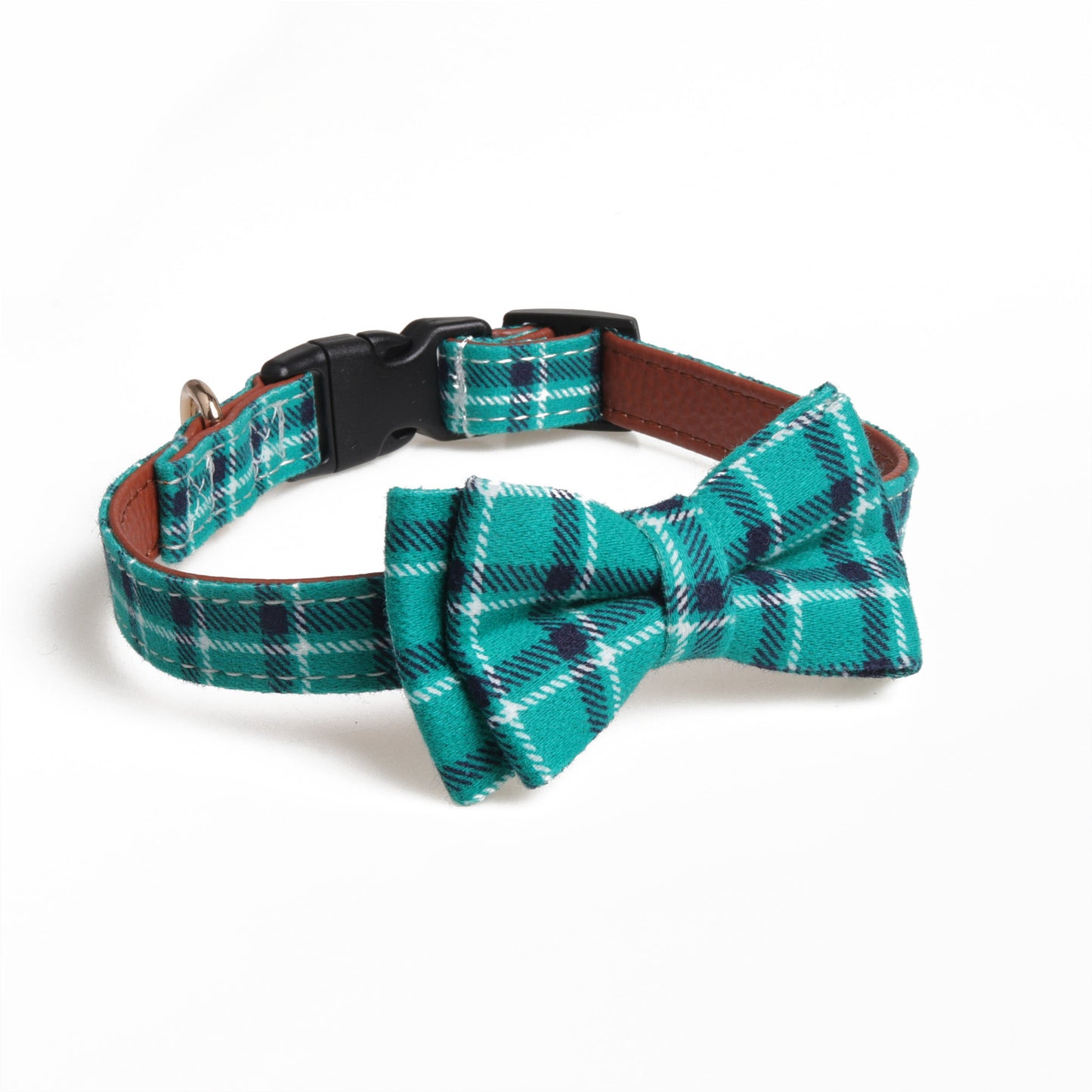 Ondaum British Plaid Bow Dog Collar – Classic, Comfortable, and Stylish