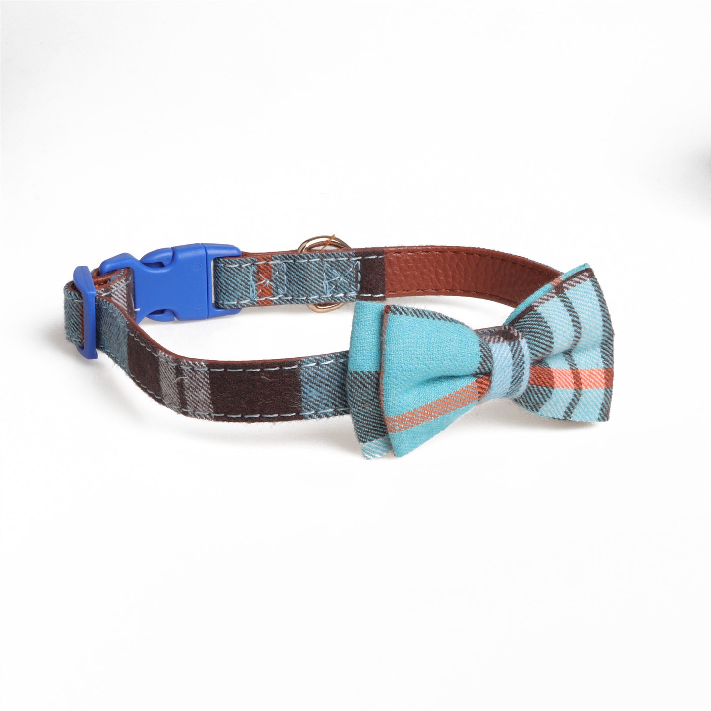 Ondaum British Plaid Bow Dog Collar – Classic, Comfortable, and Stylish