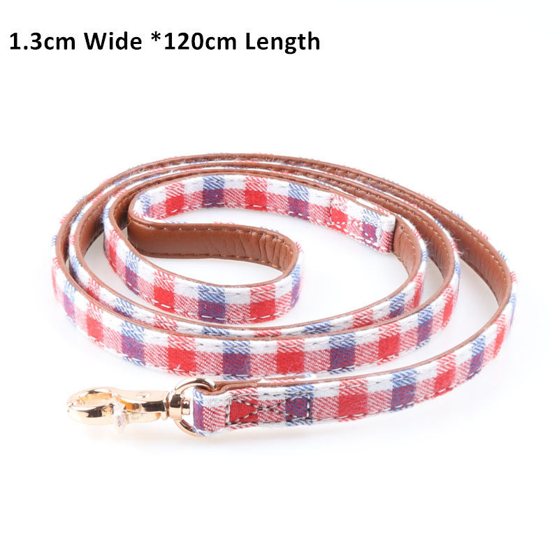 Ondaum British Plaid Bow Dog Collar – Classic, Comfortable, and Stylish