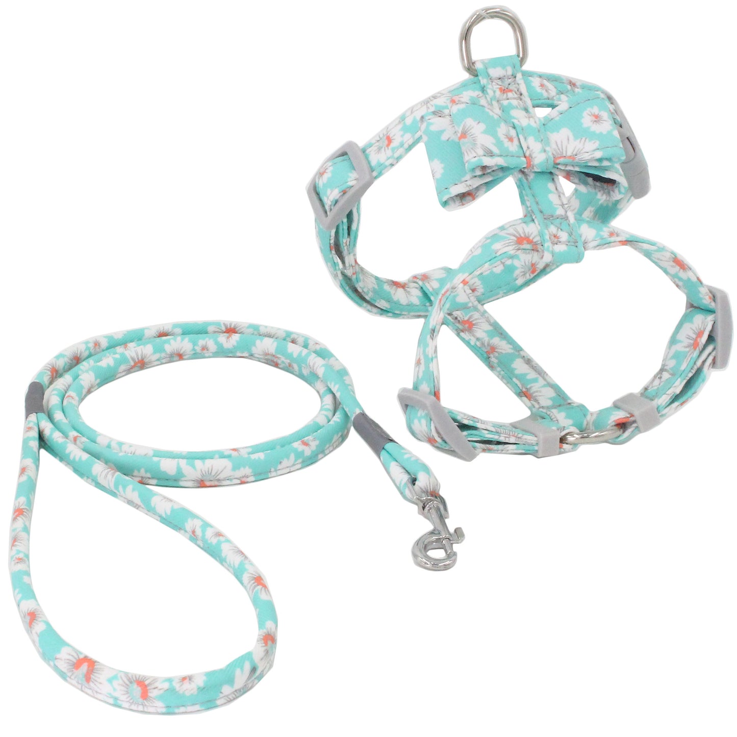 Japanese Style Printed Cat Traction Rope Anti-Break Away Cat Rope Comfortable Pet Chest Harness Set