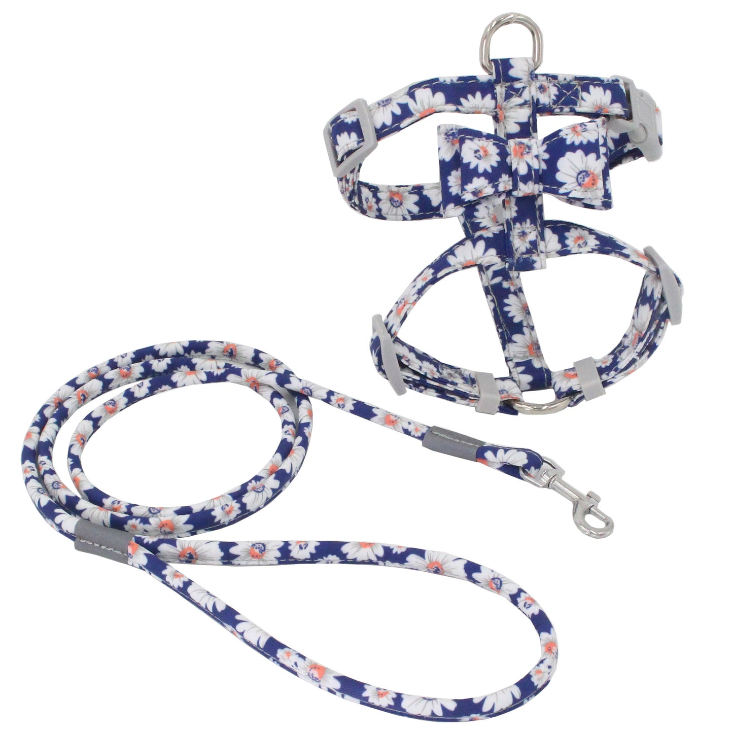 Japanese Style Printed Cat Traction Rope Anti-Break Away Cat Rope Comfortable Pet Chest Harness Set