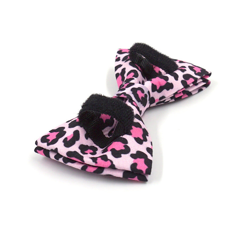 Pet Collar Bowknot Double-layer Gentleman Dog Bowknot Engraved Dog Collar