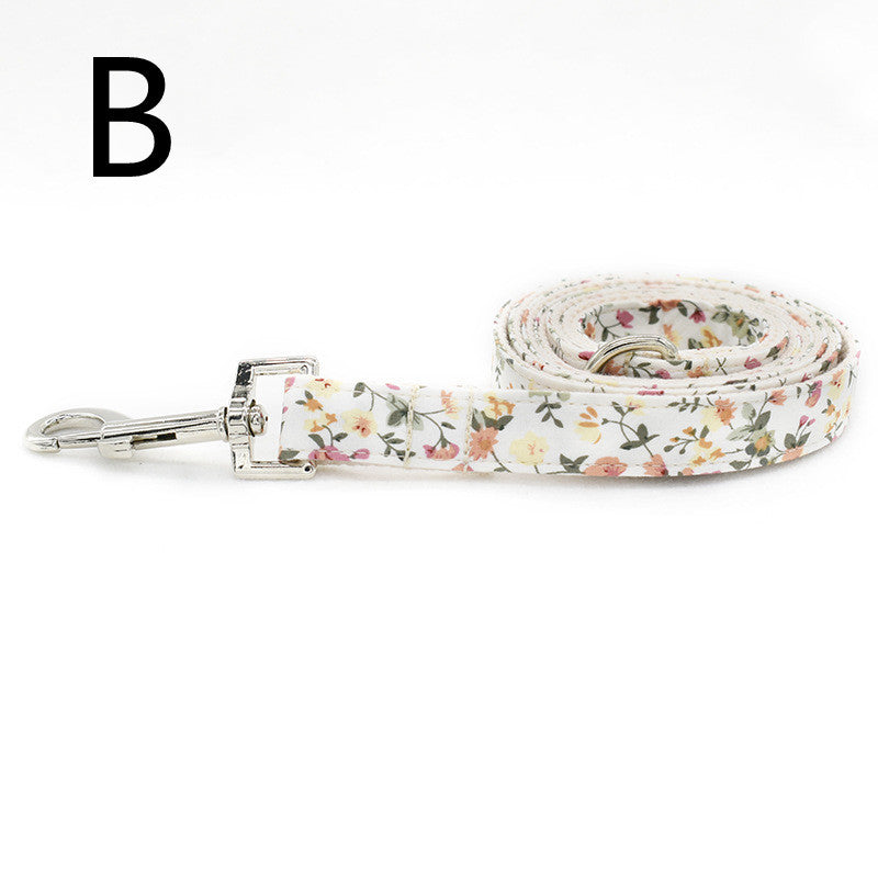 White Flower Flower Pet Collar Leash Metal Buckle Dog Collar Cat Collar
