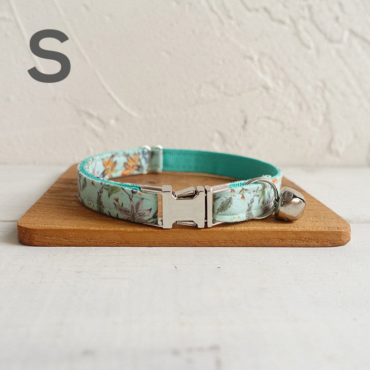 Thermal transfer flower dog collar drawstring bow