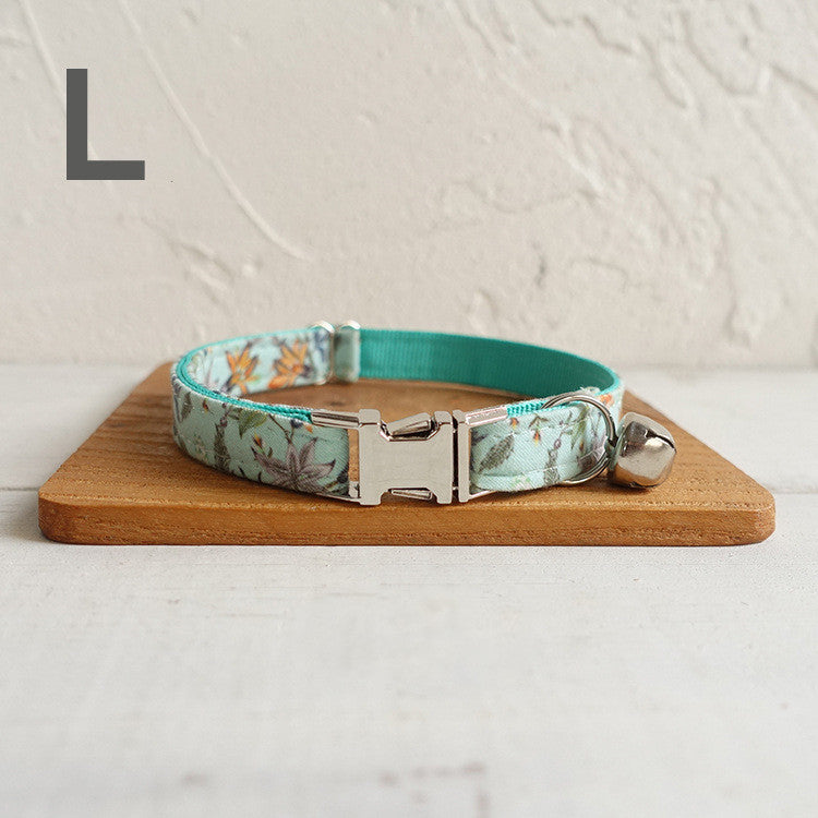 Thermal transfer flower dog collar drawstring bow