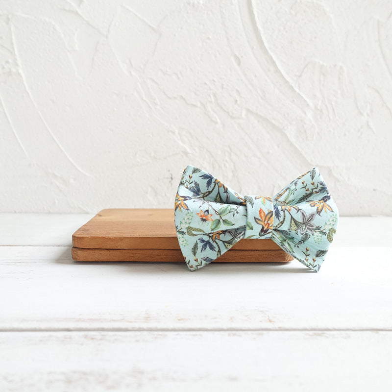 Thermal transfer flower dog collar drawstring bow