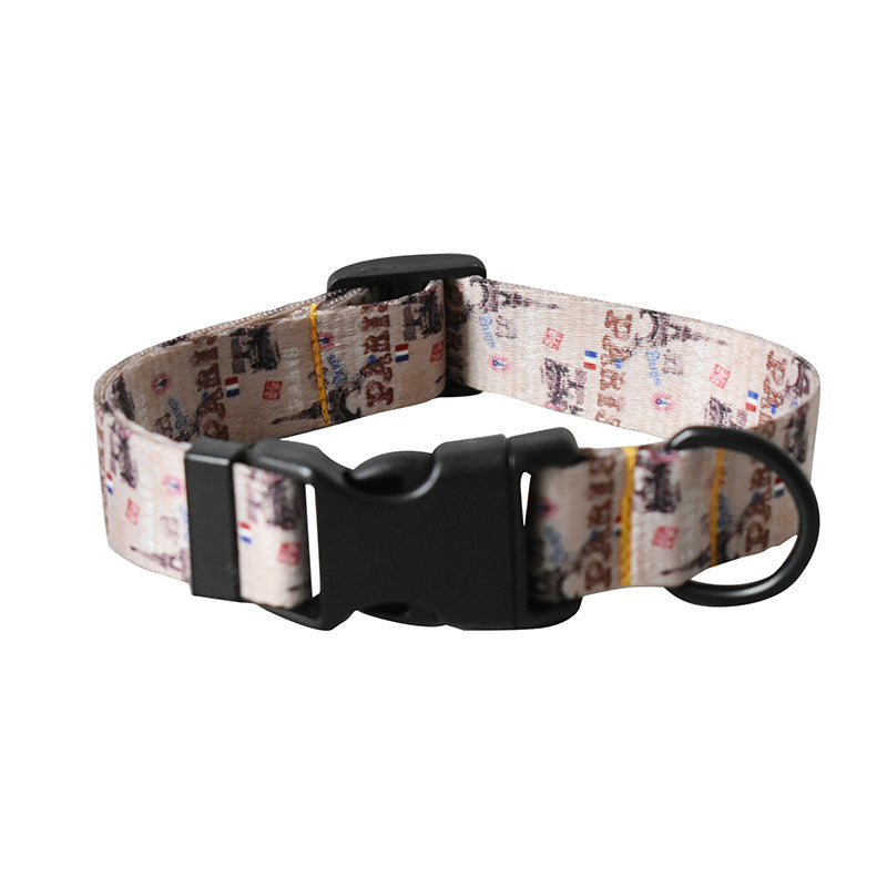 Ribbon dog rope ethnic pet productsPrinted dog collar