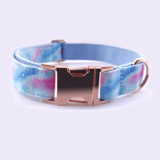 Pet Collar Amazon Hot Dog Collar Fashion Rose Gold Zinc Alloy Buckle Can Be Engraved Dog Collar