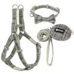 Ondaum Pet Cotton Plaid Dog Leash & Collar Set with Snack Bag – Stylish, Durable, and Comfortable for All Breeds