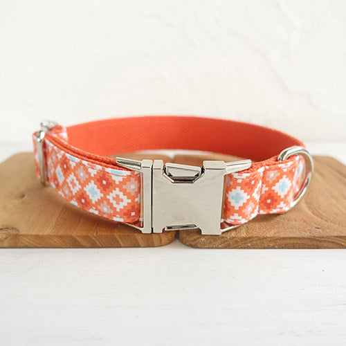 Orange Adventure Matching Collar And Leash Set