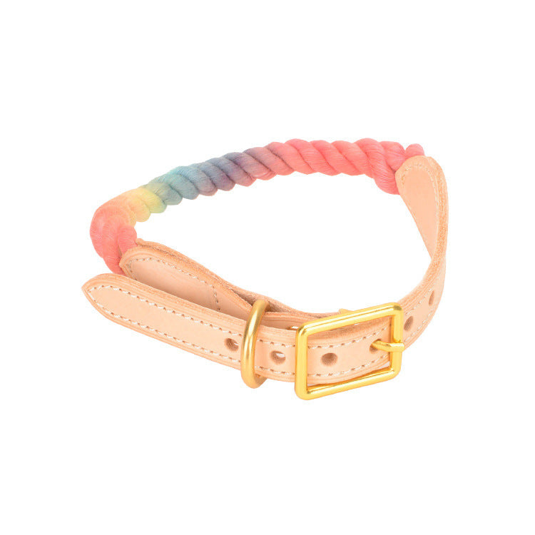New style leather not-leaf neck, comfortable and firm pet accessories, gradient color bib collar for dogs, cats and cats