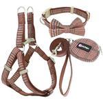 Ondaum Pet Cotton Plaid Dog Leash & Collar Set with Snack Bag – Stylish, Durable, and Comfortable for All Breeds