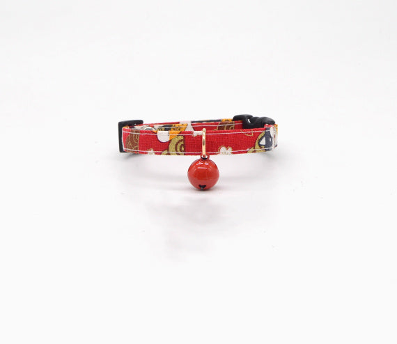 Lightweight Red Cat Collar with Bell