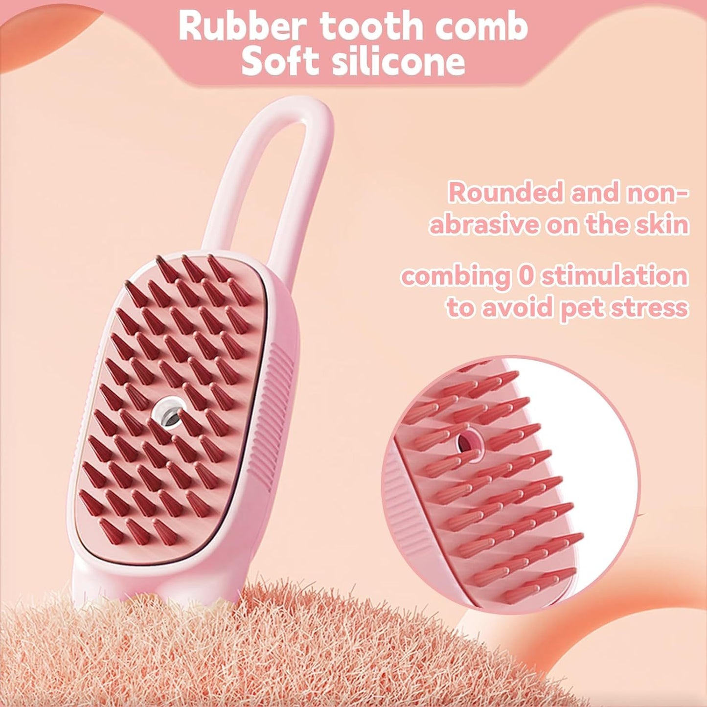 Innovative 3 In 1 Pet Steam Brush  Shedding Massage And Grooming In One Perfect For Dogs And Cats Short And Long Hair Static Flying Hair Remover And Water Sprayer