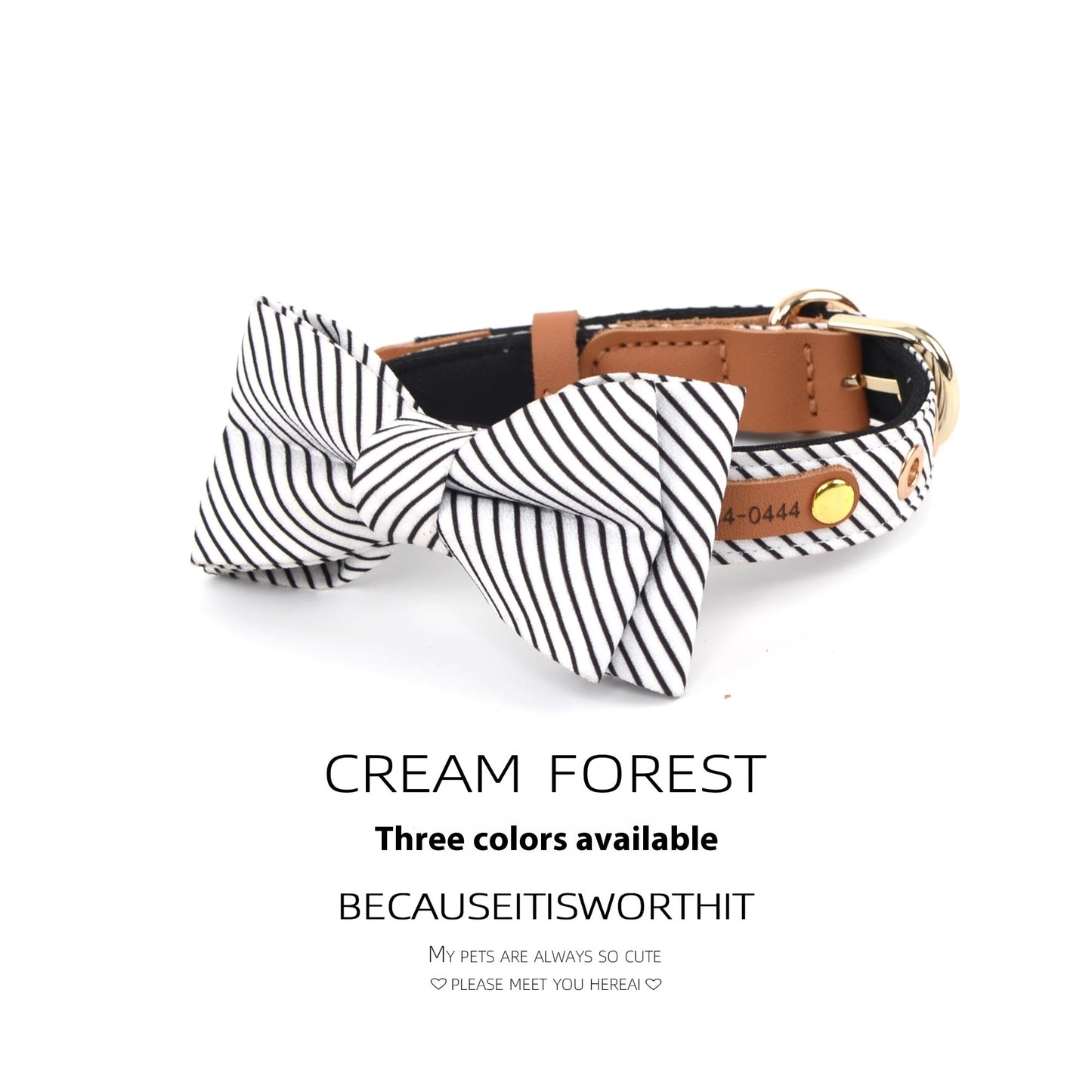 Customizable Cotton Bow Dog Collar Options