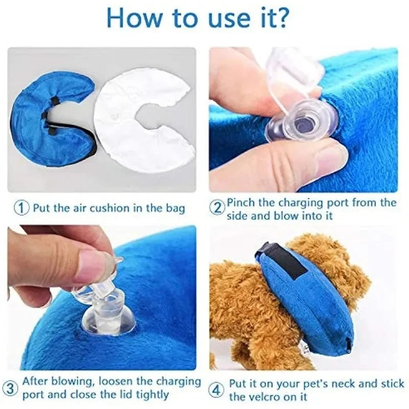 Inflatable Recovery Collar – Soft Protective Cone for Dogs and Cats (All Sizes)