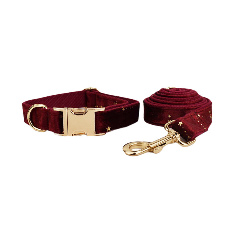 Velvet Pet Collar Traction Rope