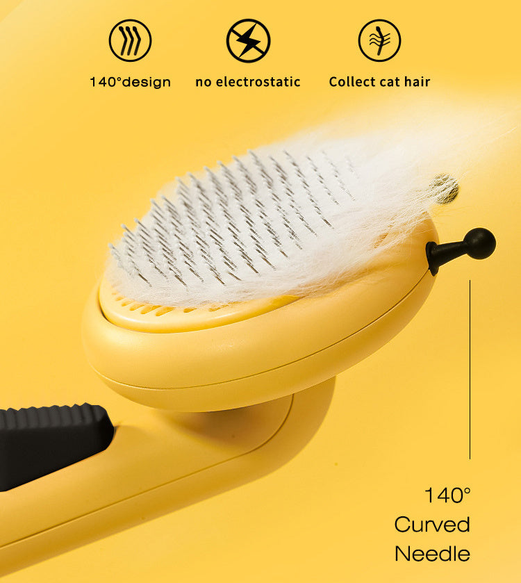 Little Bee Pet Needle Comb Cat Comb One Button Washing Artifact Pet Comb Hair Removal Pet Washing Brush Little Bee Pet Hair Removal Brush Comb - Gentle And Effective Grooming Tool For Dogs And Cats
