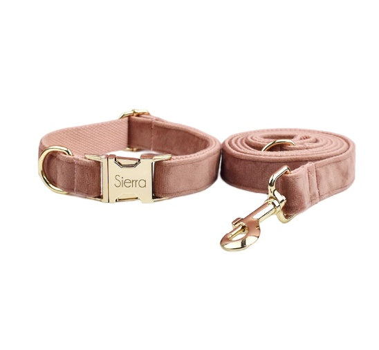 Velvet Pet Collar Traction Rope