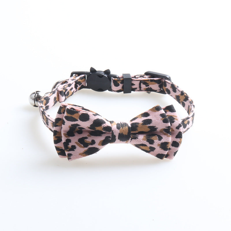 New Leopard Pattern Pet Collar Cat Collar With Bell Cat Collar Factory Direct Sales