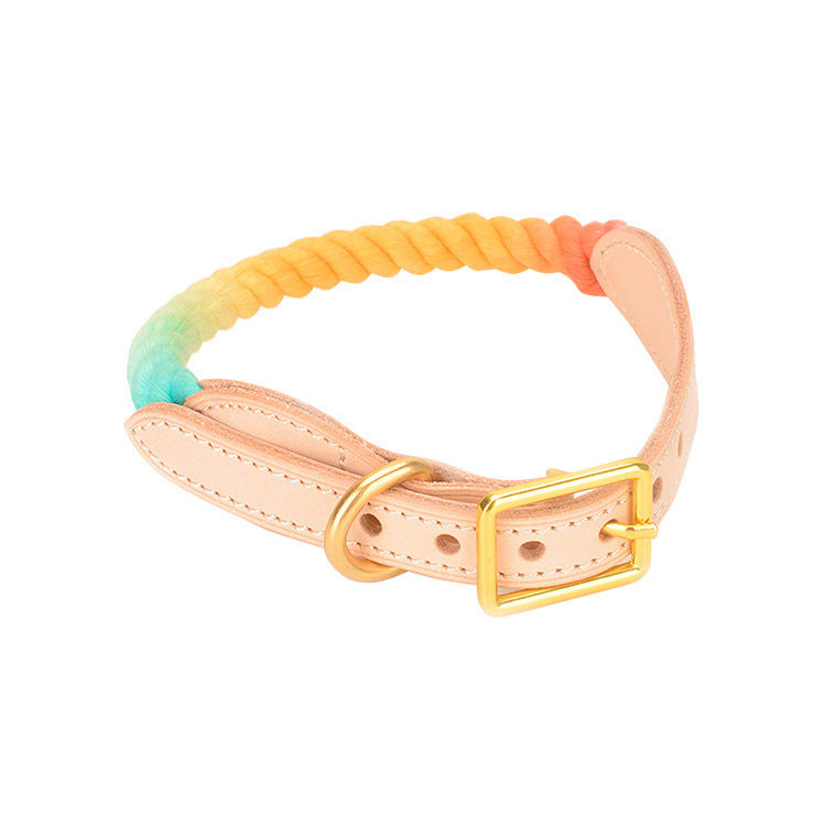 New style leather not-leaf neck, comfortable and firm pet accessories, gradient color bib collar for dogs, cats and cats