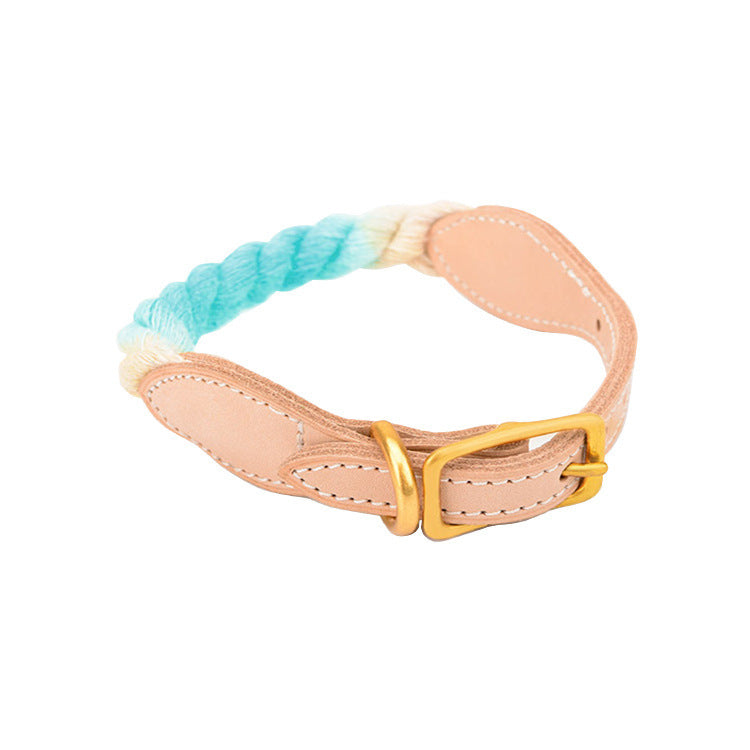 New style leather not-leaf neck, comfortable and firm pet accessories, gradient color bib collar for dogs, cats and cats