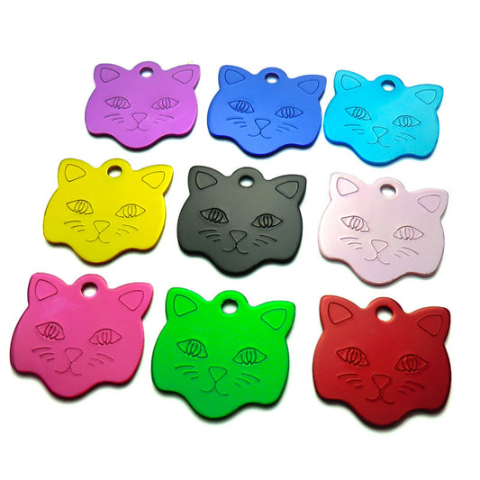 Cat head alumina pet tag