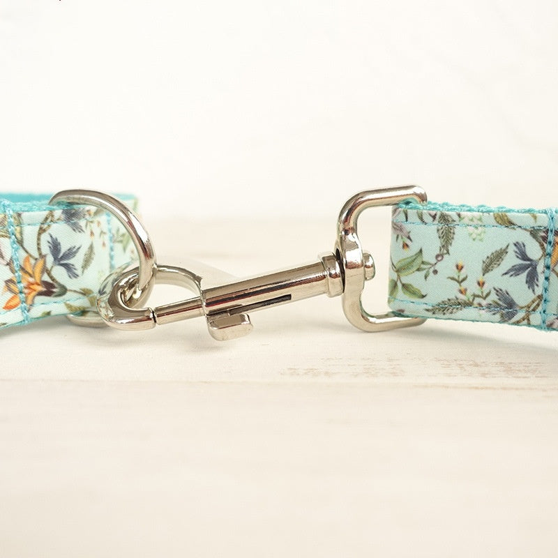 Thermal transfer flower dog collar drawstring bow