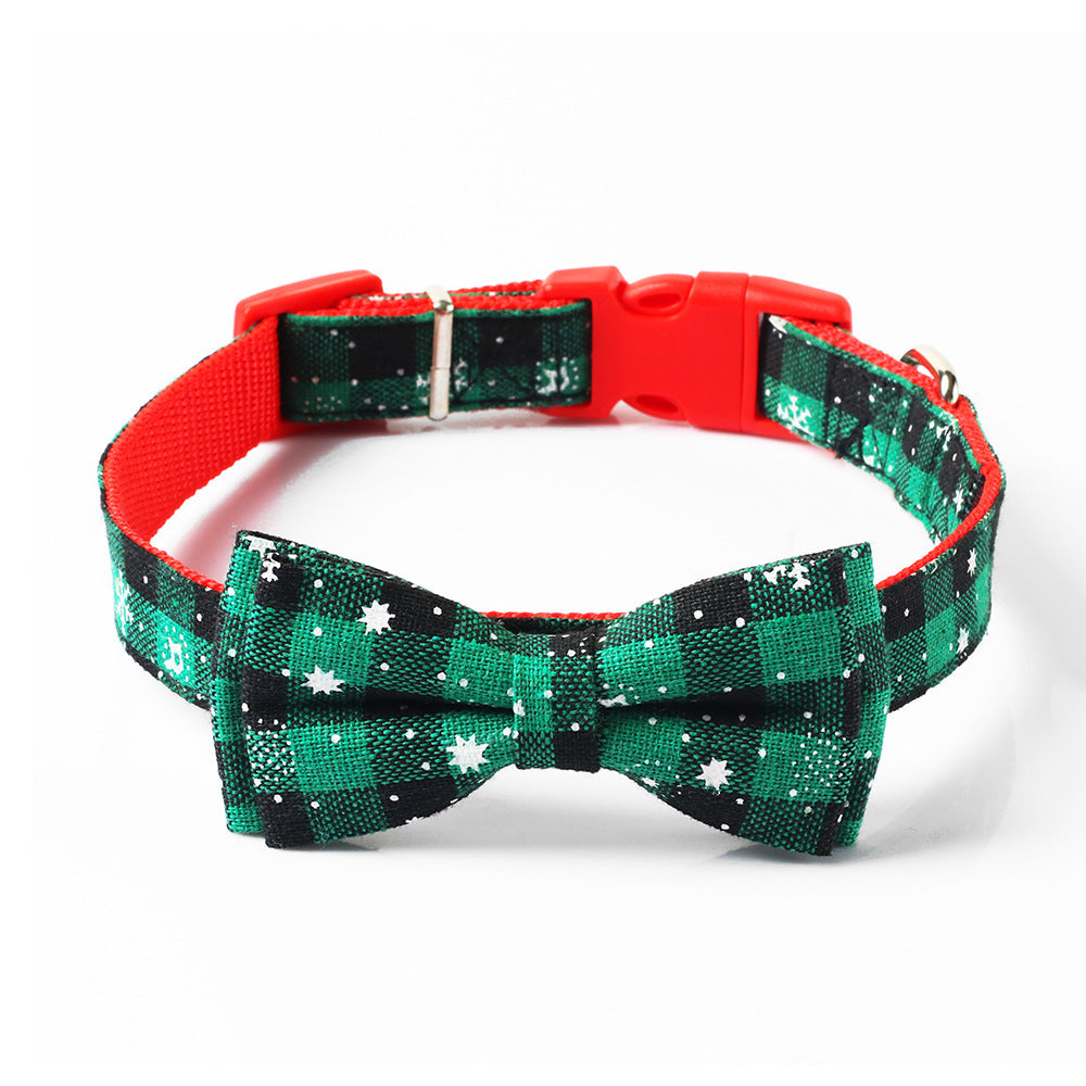 Christmas snowflake red bow collar