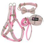 Ondaum Pet Cotton Plaid Dog Leash & Collar Set with Snack Bag – Stylish, Durable, and Comfortable for All Breeds