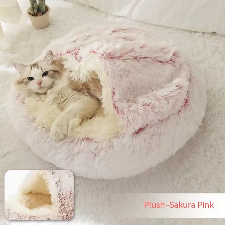 Plush Round Winter Pet Bed