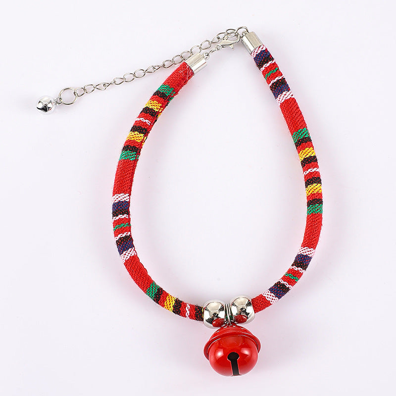 Ondaum Adjustable Monochrome Collar Cat Chain – Trendy Cloth Necklace for Pets