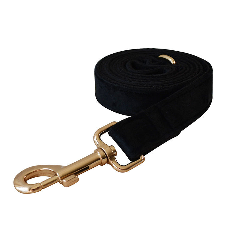 Double Layer Microfiber Rose Gold Buckle Collar Leash