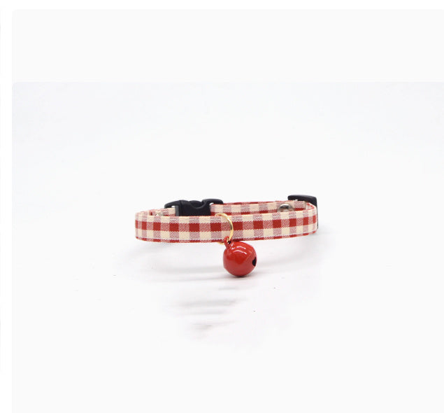 Lightweight Red Cat Collar with Bell