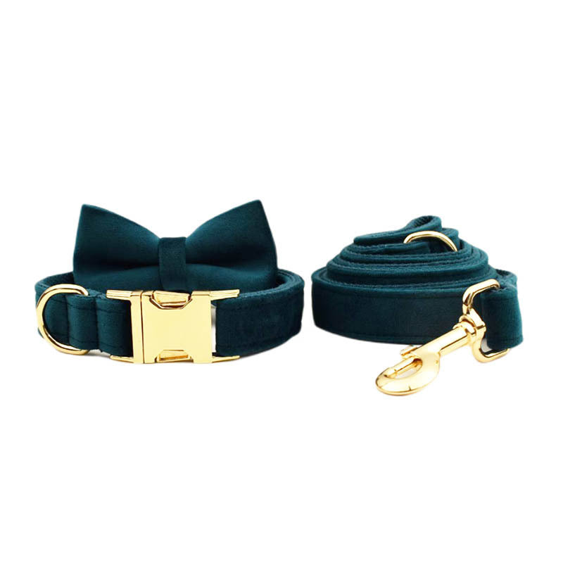 Velvet Pet Collar Traction Rope