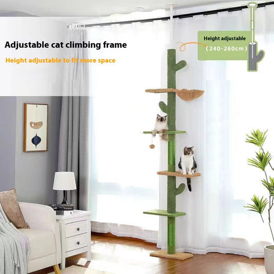 Ondaum Cactus Cat Nest – Integrated Cat Tree, Scratch Board, and Climbing Frame