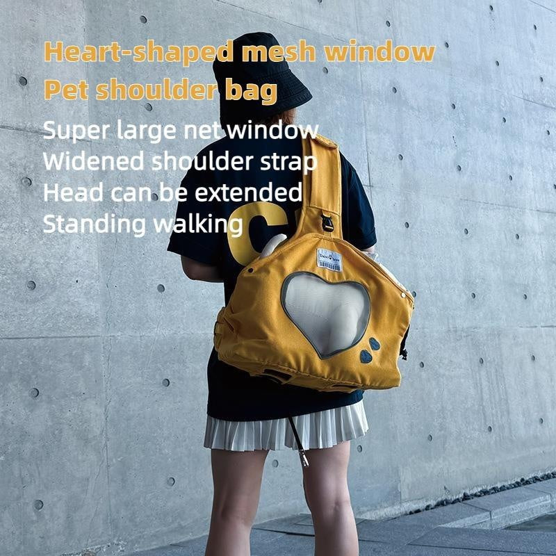 Pet Canvas Shoulder Bag, Cute Animal ShapedCat Carrier Canvas Bags,Portable Pet CanvasTote Chest Bag That Can Expose Head,OutdoorTravel Pet Carrier For Cats Dogs Pet Supplies