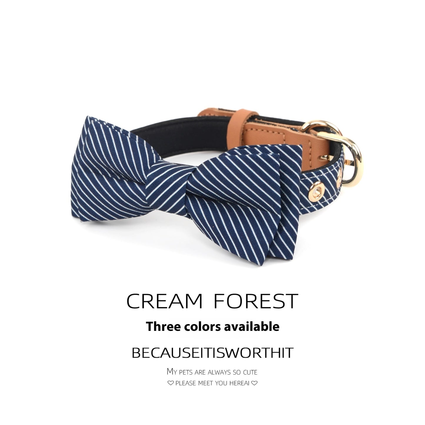 Customizable Cotton Bow Dog Collar Options