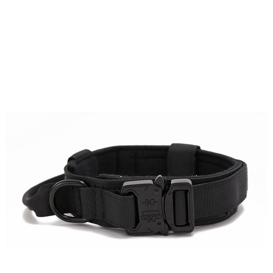 Nylon Wear-resistant Tactical Pet Collar Outdoor Adjustable Medium And Large Traction Dog Collar