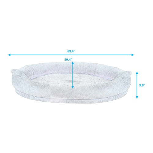 Human Dog Bed For Adult, Giant Extra Large Memory Foam Human Size Pet Bed For People, Fluffy Plush Dog Bed For Human With Storage Pocket Cover Portable Handle Non-Slip Bottom