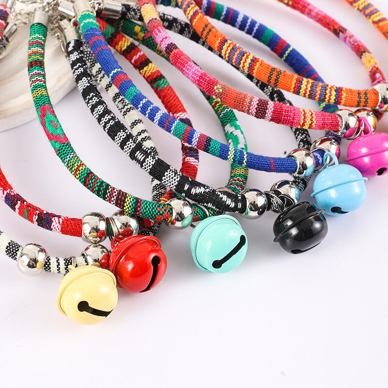 Ondaum Adjustable Monochrome Collar Cat Chain – Trendy Cloth Necklace for Pets