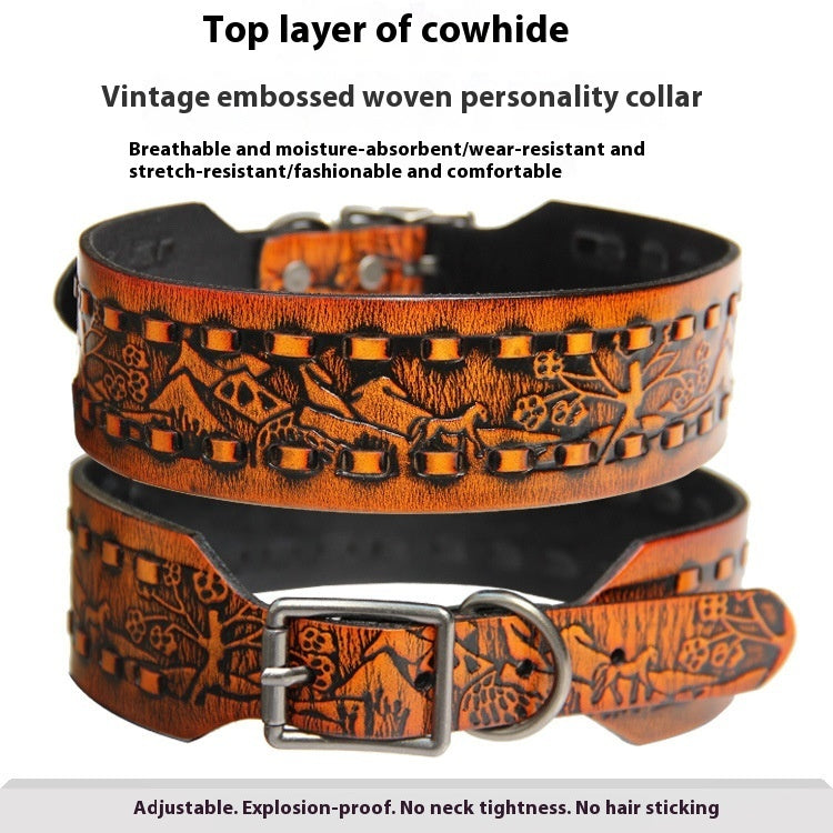 Ondaum Pet Collar with Personality Rivets – Stylish & Durable Large Dog Collar