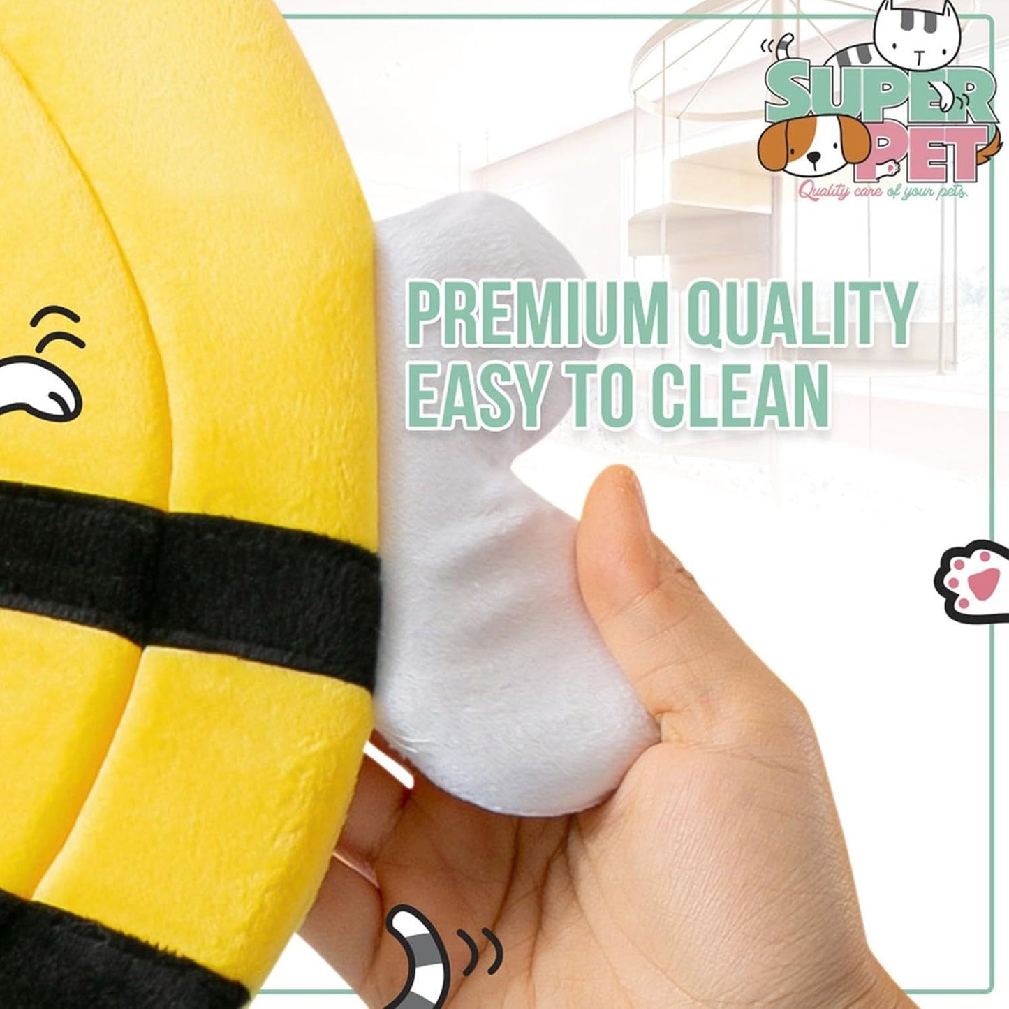 Ondaum Pet Soft and Breathable Cat Cone Collar - Cute Bee Design for Comfortable Recovery and Scratch Prevention