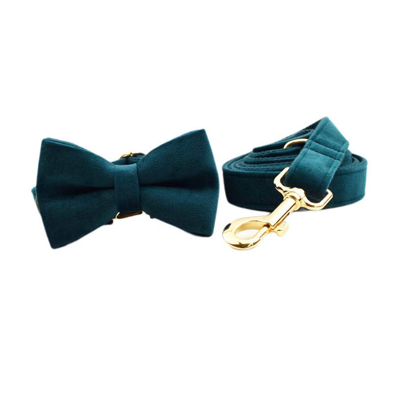 Velvet Pet Collar Traction Rope